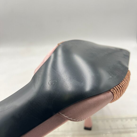 FSJ Rose Gold Pointed Toe High Heel Slingback Slingback Sandals Wedding Shoes - Picture 6 of 8